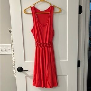 Maitai Orange Peplum Ruffled Mini Dress